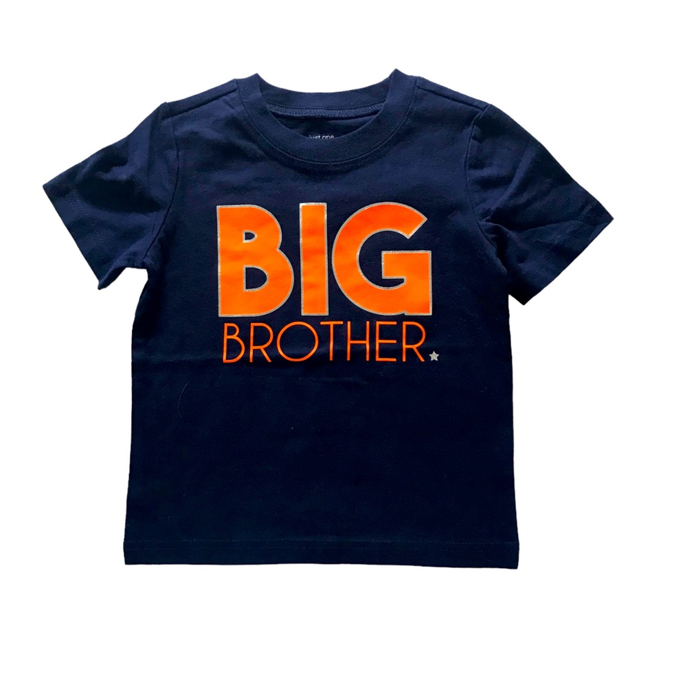 Carter’s Big Brother TShirt. Navy Blue with bright orange lettering. Size 3T